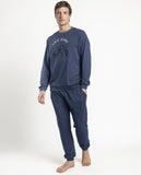 63156 LOIS Men's Long Sleeve Embossed Pyjamas BLUE