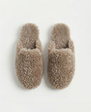 ADMAS Women's Sheepskin Mule Slippers BROWN