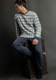 64685 ADMAS MAGNIFICENT Men's Long Sleeve Pyjamas with Blue Milano Placket