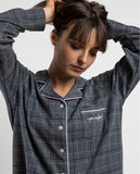 64501 STAY AT HOME Women's Open Long Sleeve Pajamas You Are Special HEATHER GRAY
