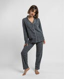 64501 STAY AT HOME Women's Open Long Sleeve Pajamas You Are Special HEATHER GRAY