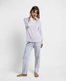 64502 STAY AT HOME Women's Mauve Long Sleeve Pajamas Winter Nights MAUVE