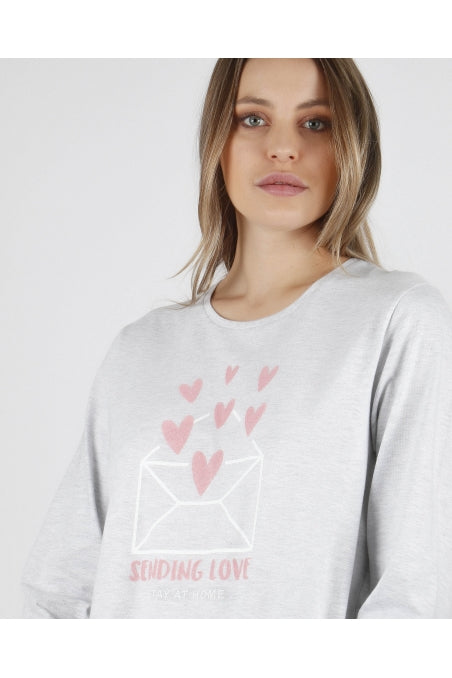 STAY AT HOME SENDING LOVE LONG SLEEVE WOMAN PYJAMA