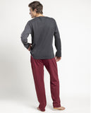 64515 STAY AT HOME Men's Long Sleeve Pajamas The Perfect Winter Heather Gray