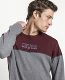 64518 STAY AT HOME Men's Tired Mood Long Sleeve Pyjamas BURGUNDY